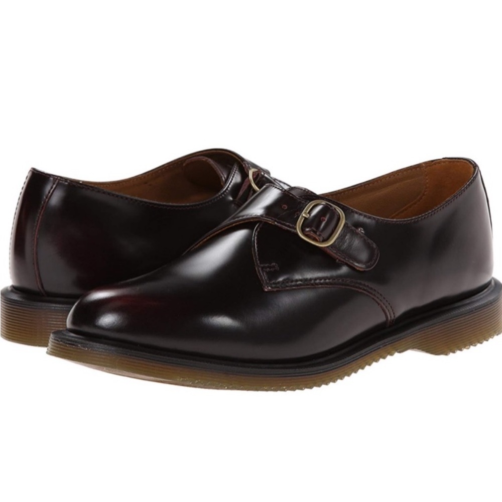 Dr Martens Lorne Cherry Monk Loafers Oxfords UK4 EU37 USL6
